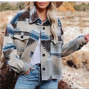 VICI Aztec shacket, blue 🩵💙